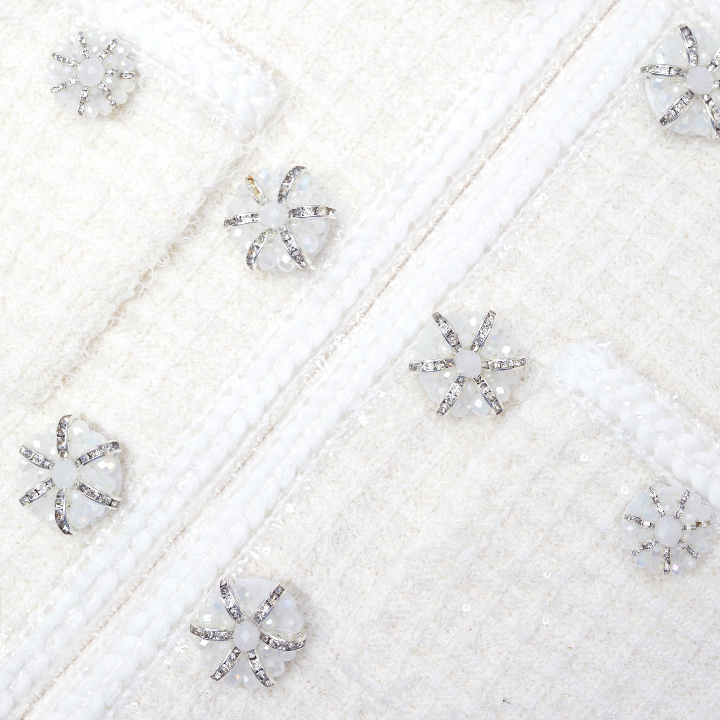 Krem Düğmeli Örme Mini Elbise