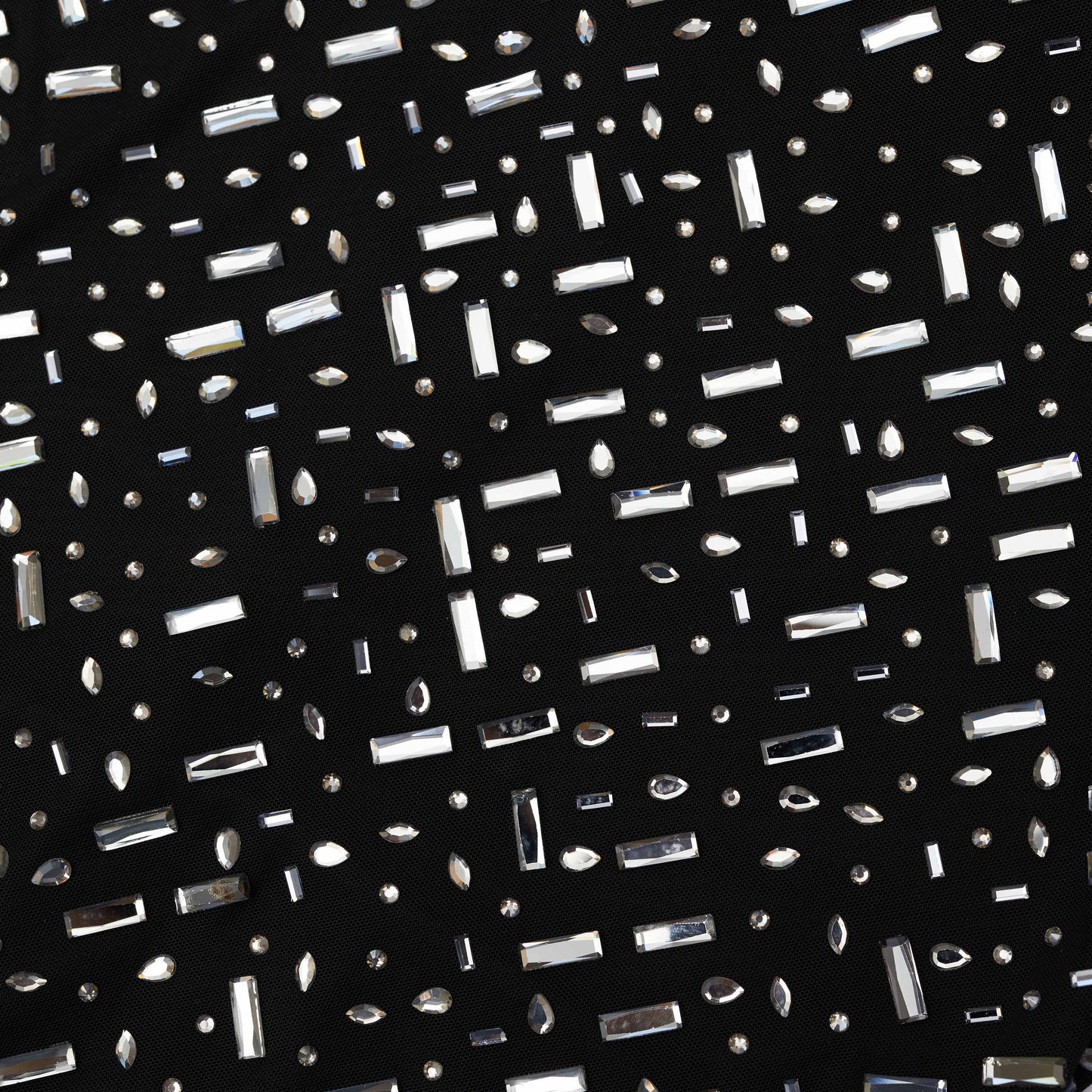 Siyah Kare Elmas Örgü Uzun Elbise