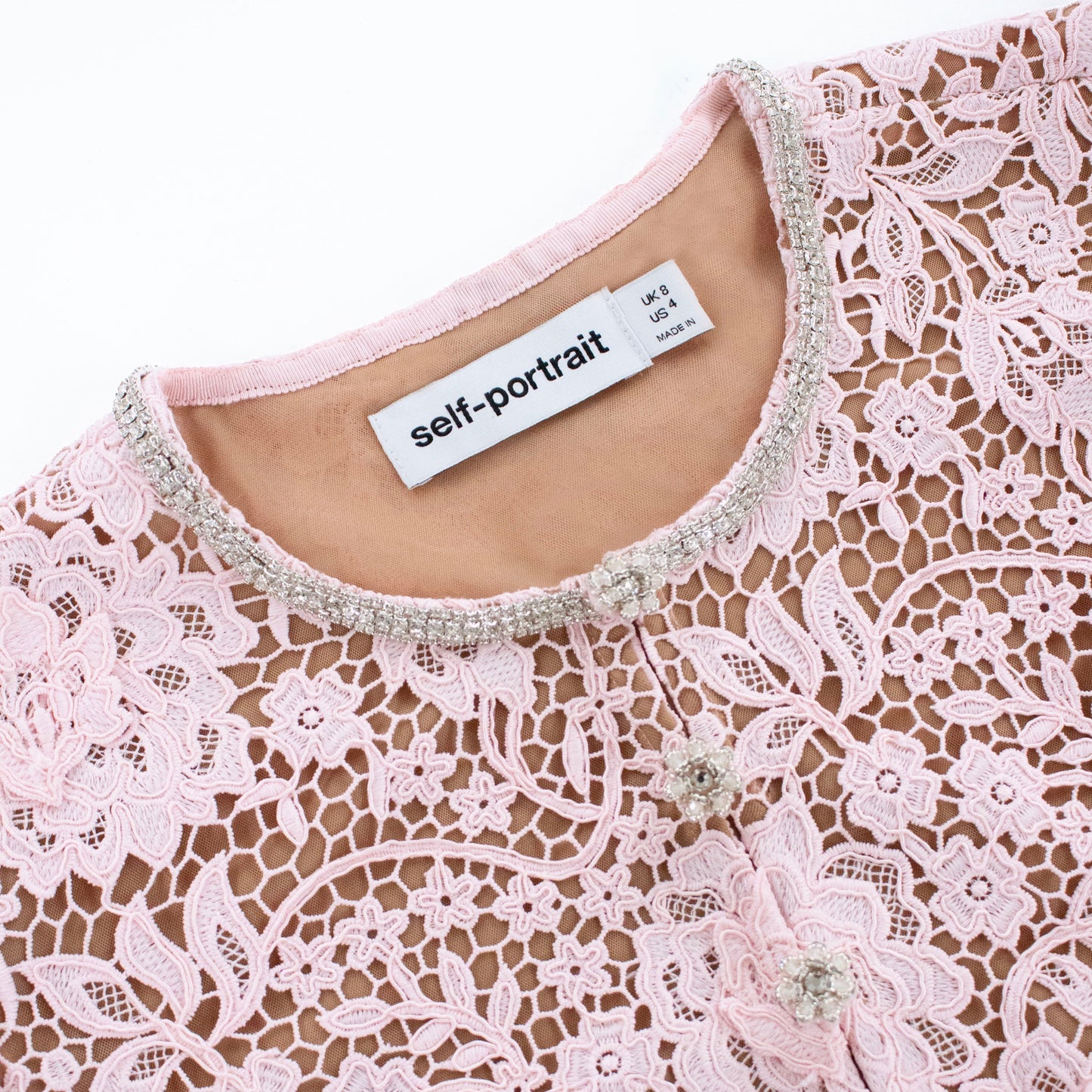 Pembe Çiçekli Dantel Ceket