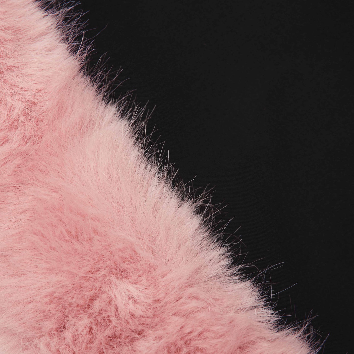 Siyah Krep Kürk Etekli Mini Elbise