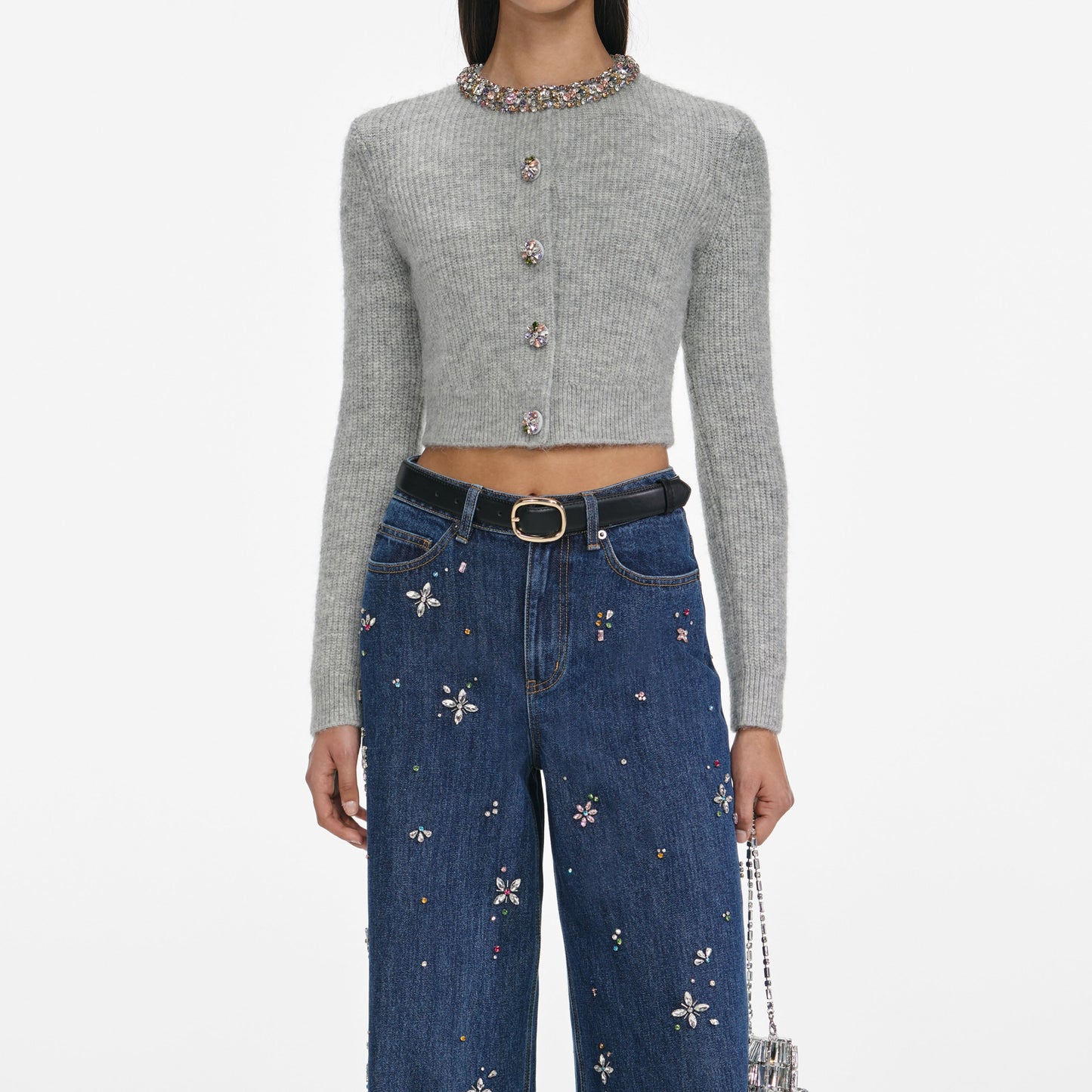 Gri Alpaka Örgü Hırka