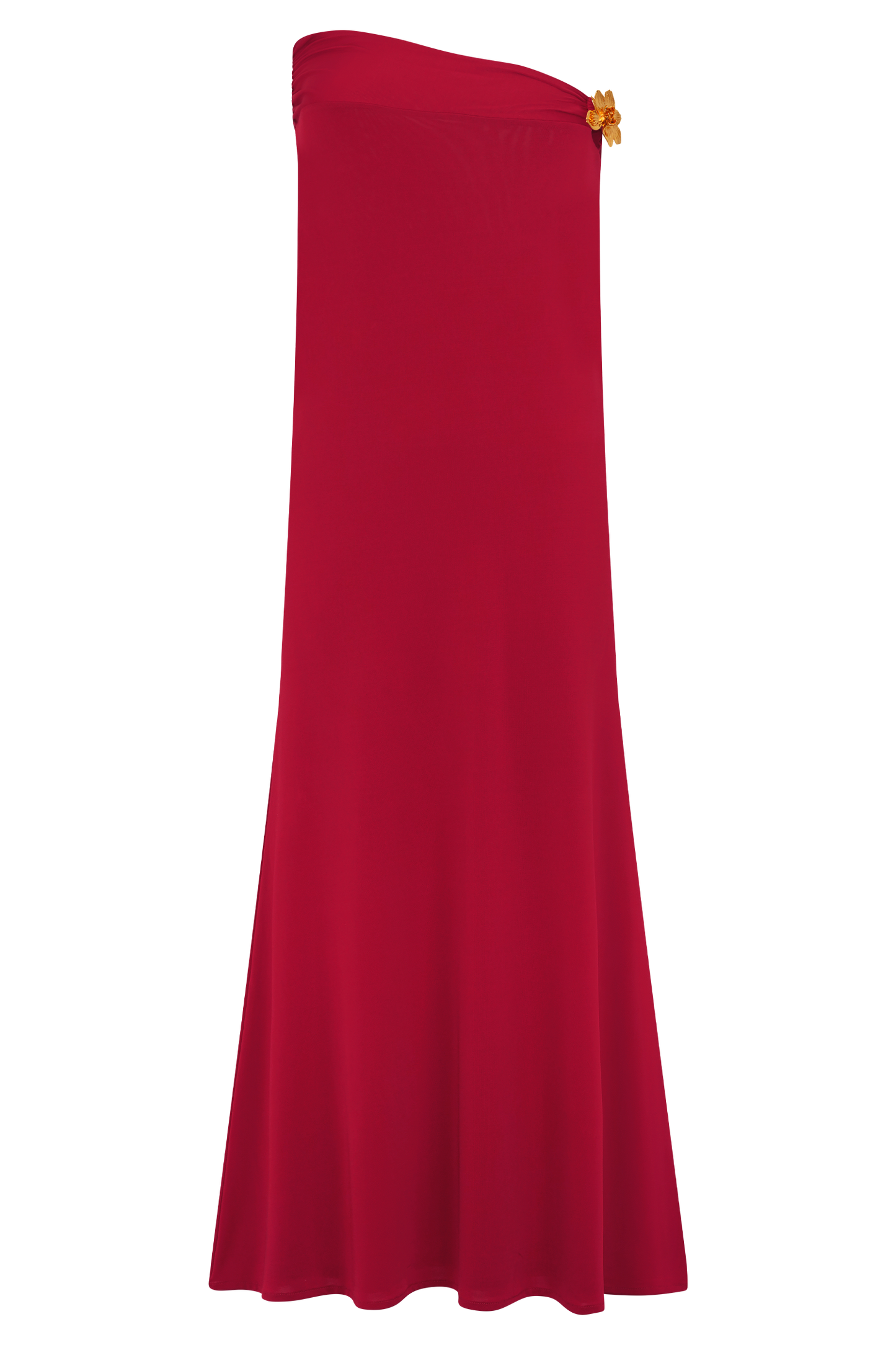 Ainsley Asimetrik Uzun Etek, Çiçek Desenli Aksesuarlı - Fuşya Pembesi