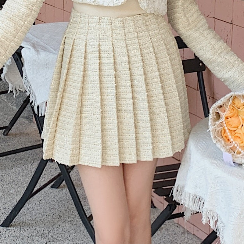 Yüksek Bel Pileli Etek