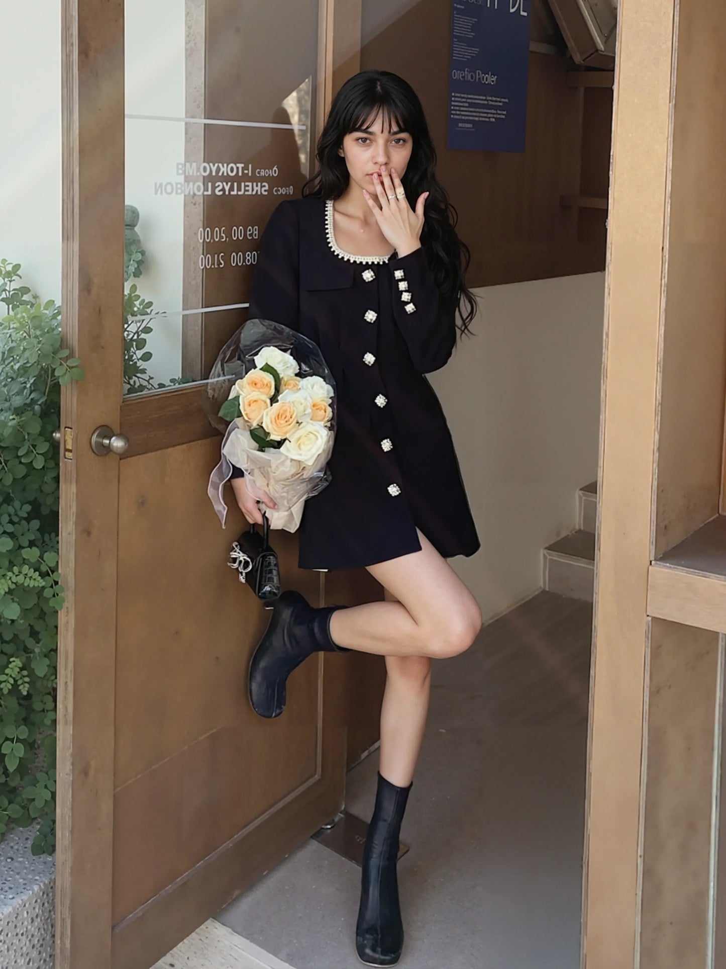 Astarlı Siyah Elbise