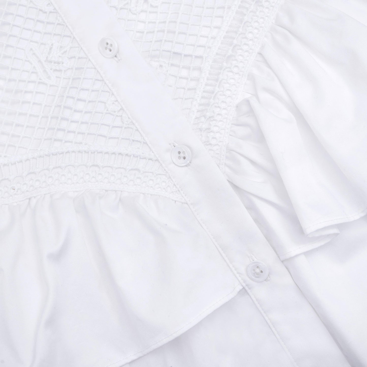 Beyaz Dantel Panelli Mini Elbise