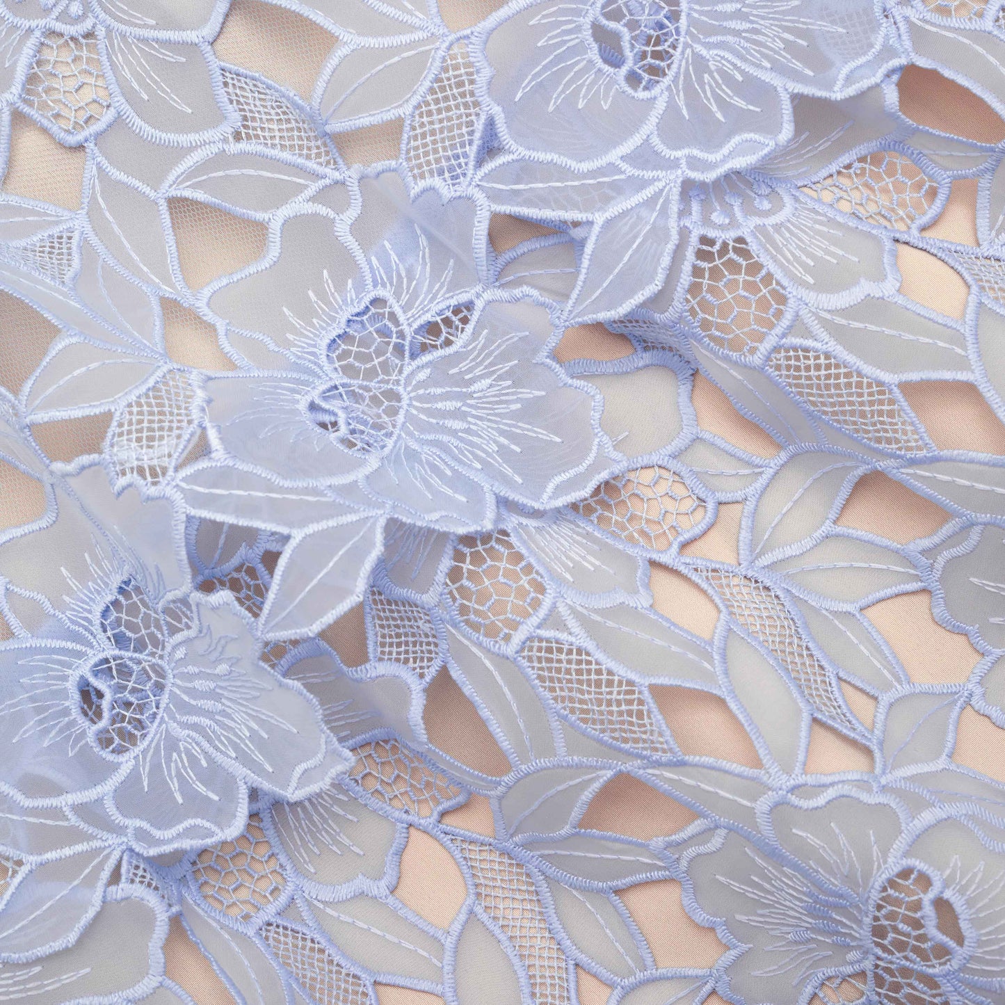 Mavi Organze Dantel Mini Elbise