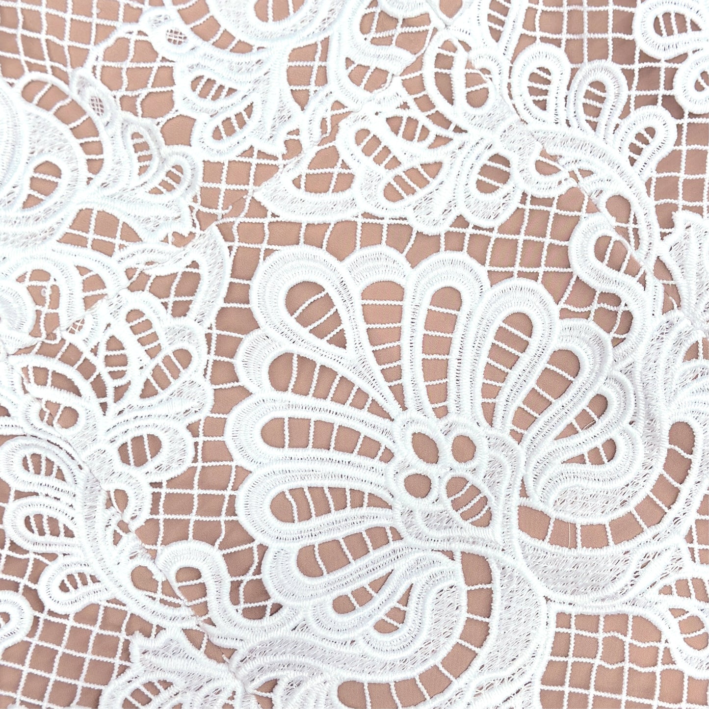 Beyaz Gipür Dantel Mini Elbise