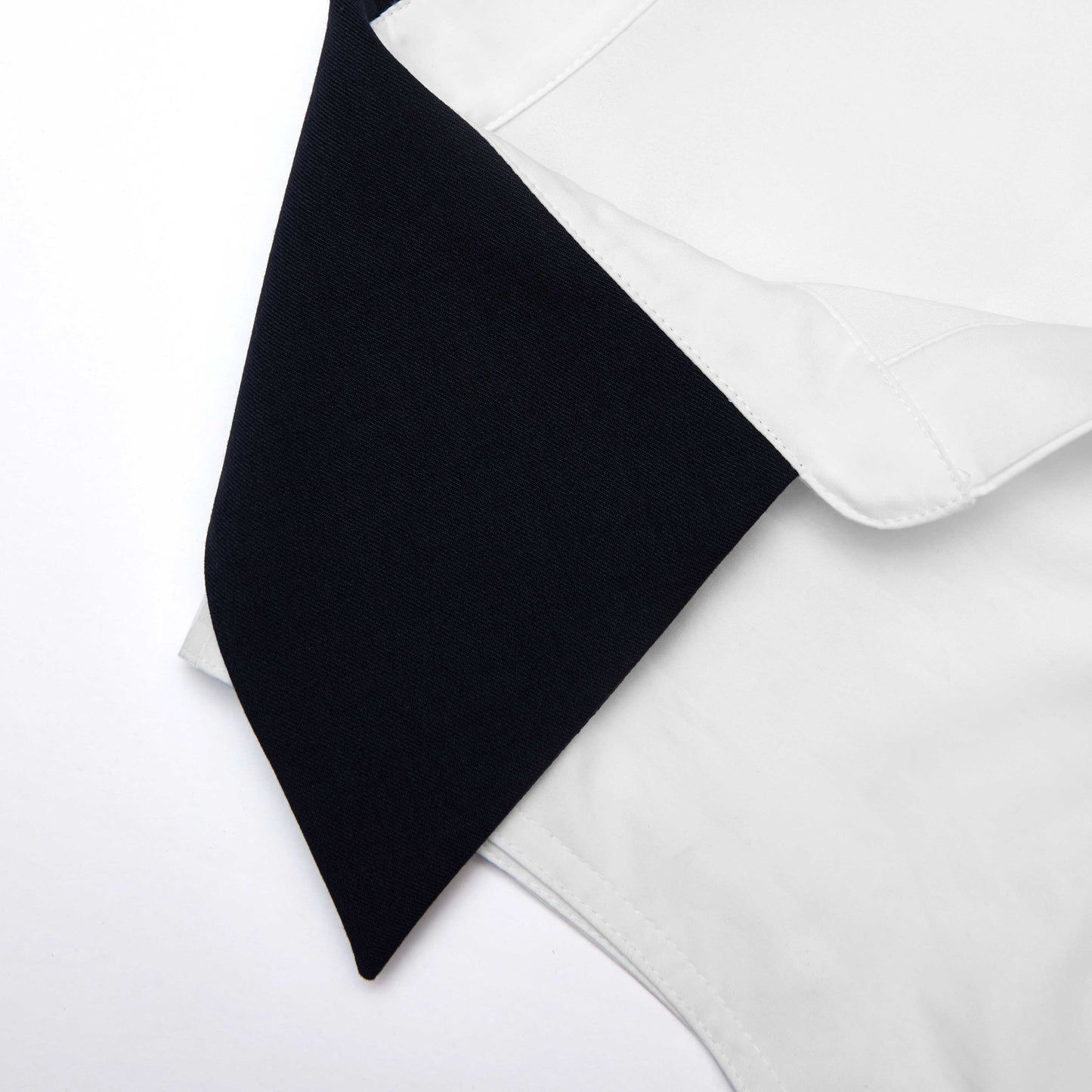 Beyaz Kontrast Yaka Broderie Midi Elbise