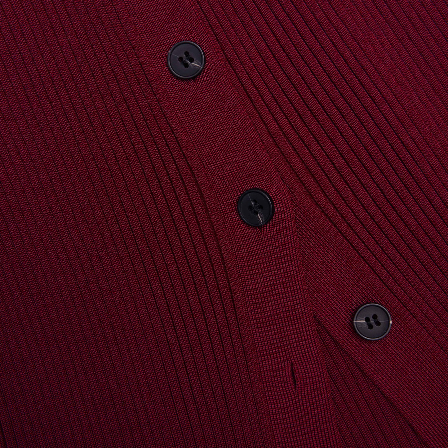 Bordo Kesimli Ribana Örgü Midi Elbise