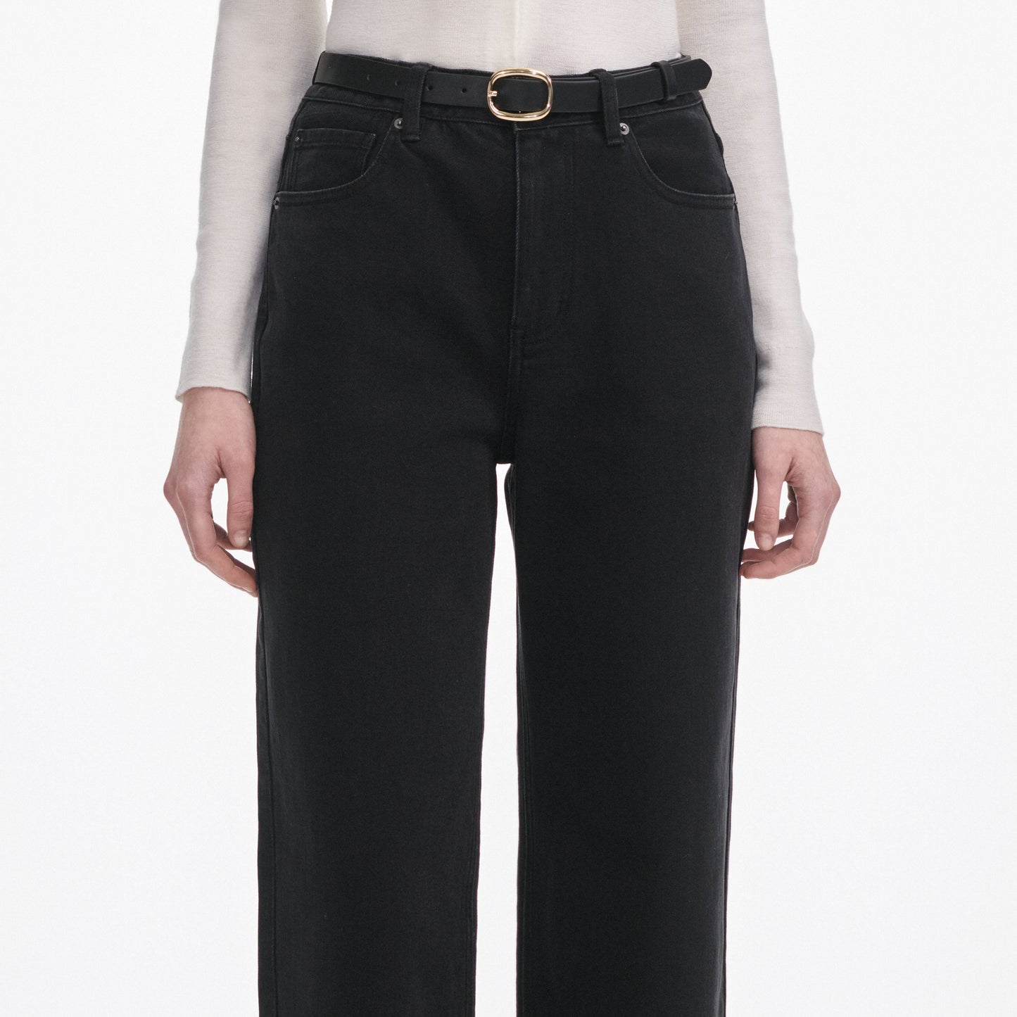 Siyah Düz Paça Kot Pantolon