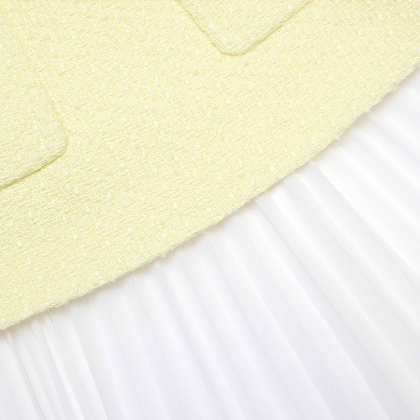 Sarı Buklet Midi Elbise