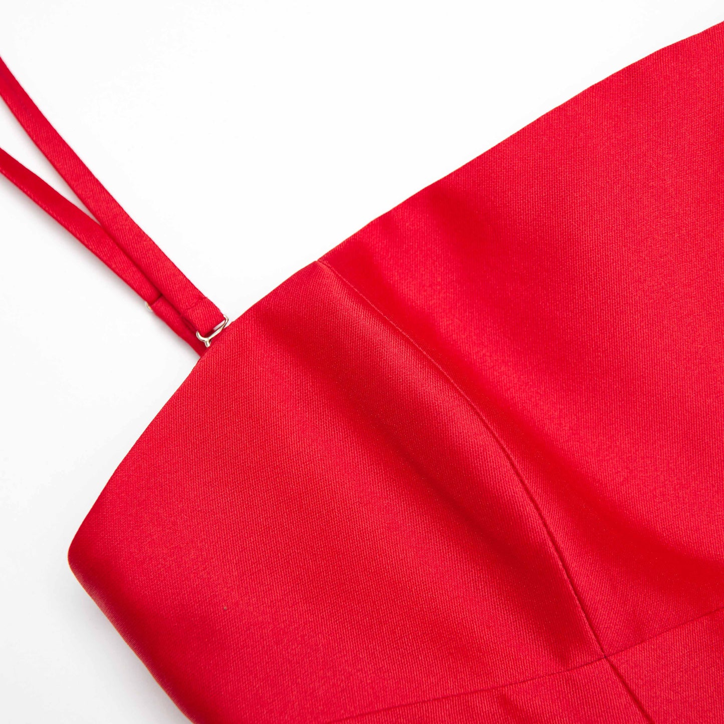 Kırmızı Tafta Midi Elbise