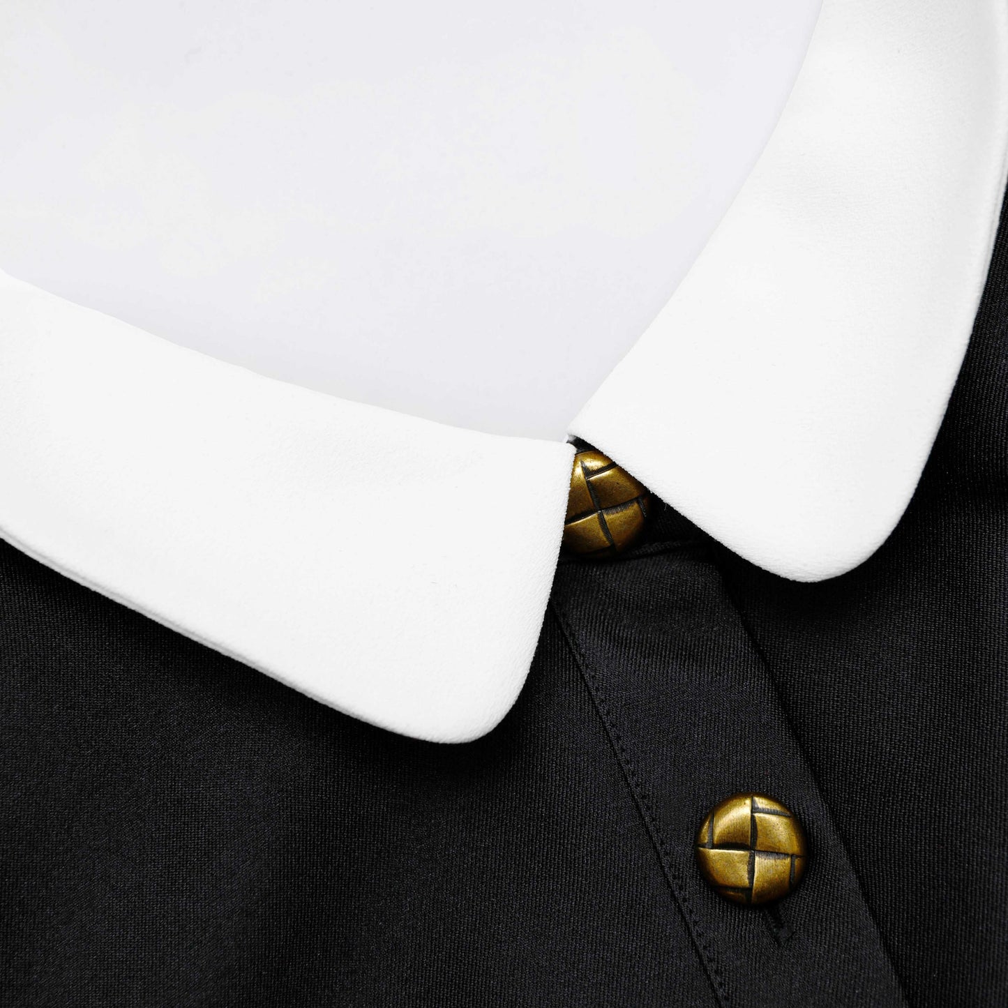 Siyah Tafta Kontrast Yaka Mini Elbise