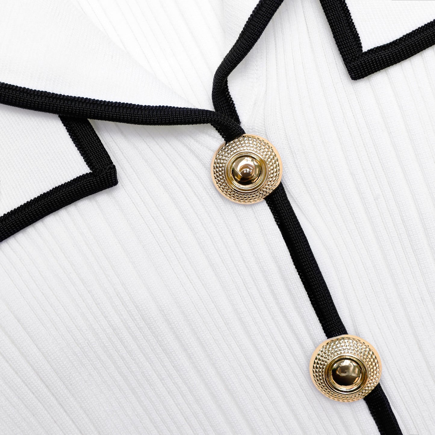 Beyaz Viskon Ribana Örgü Mini Elbise