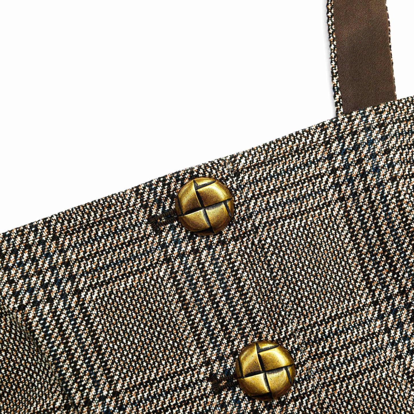 Kahverengi Kareli Kısa Üst