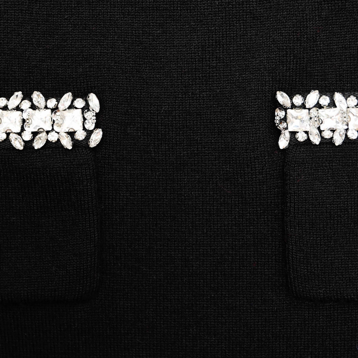 Siyah Örgü Süslemeli Mini Etek