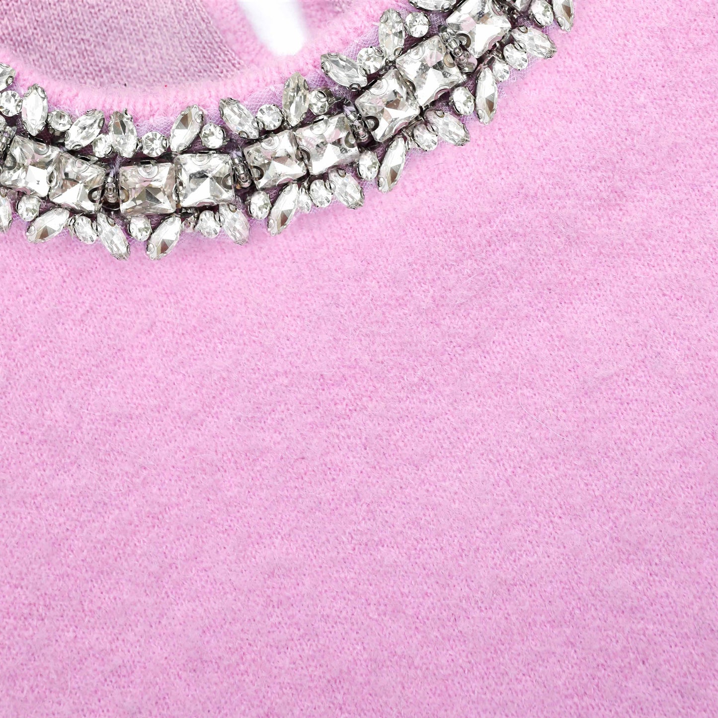 Pembe Süslemeli Örgü Üst