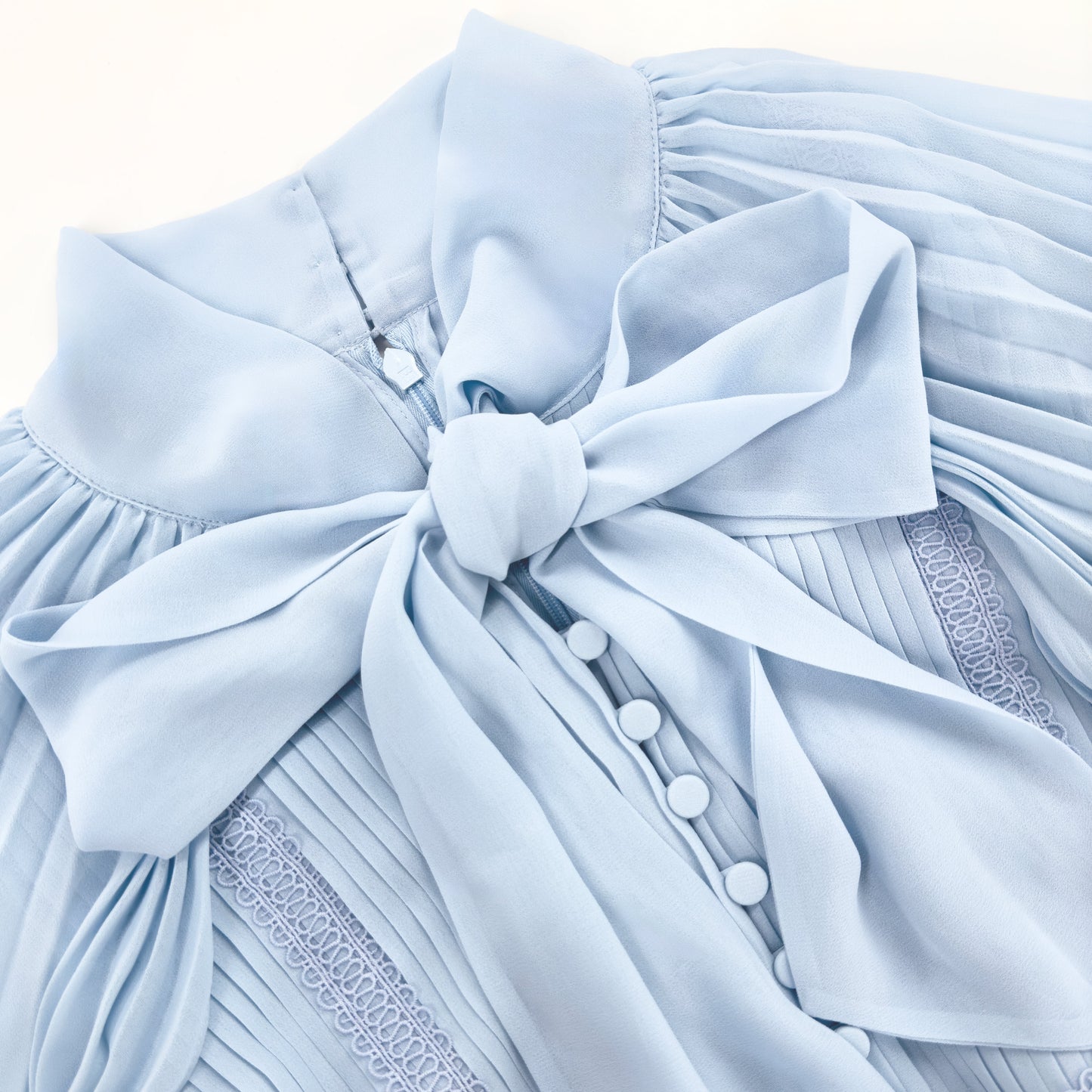 Mavi Şifon Pelerin Midi Elbise