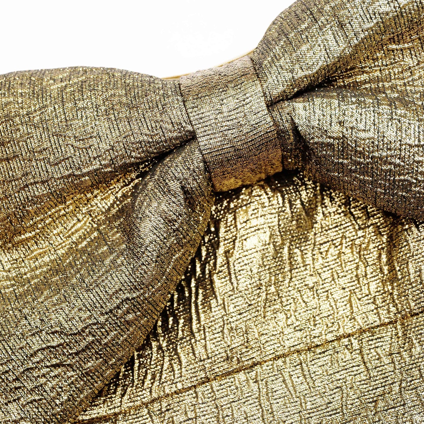 Altın Metalik Jakarlı Mini Elbise