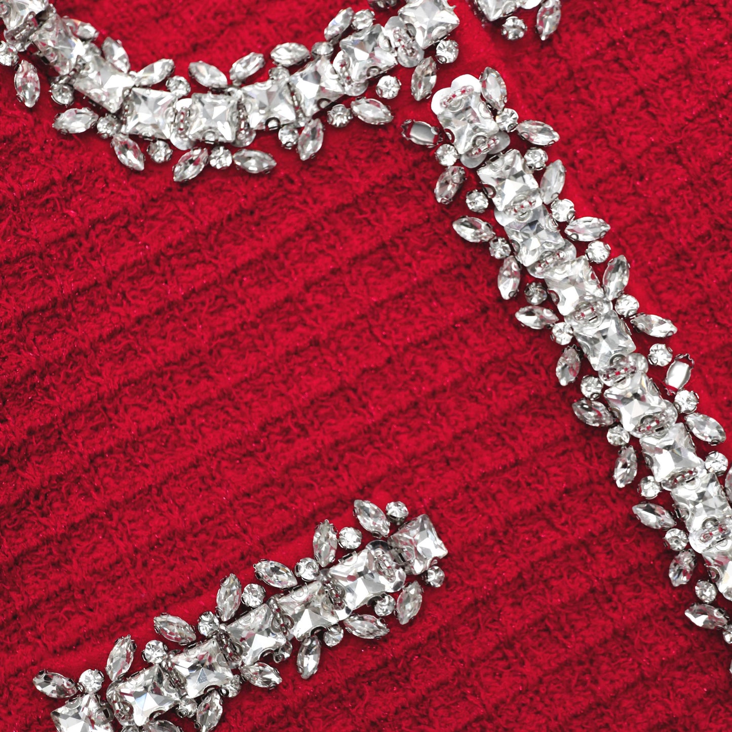 Kırmızı Dokulu Örme Mini Etek