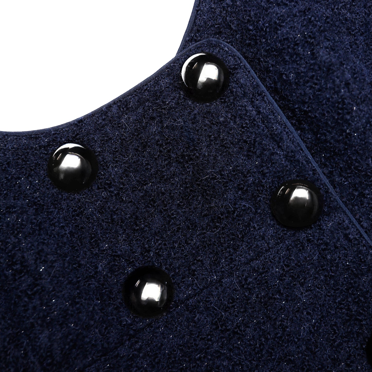 Lacivert Dokulu Buklet Mini Elbise