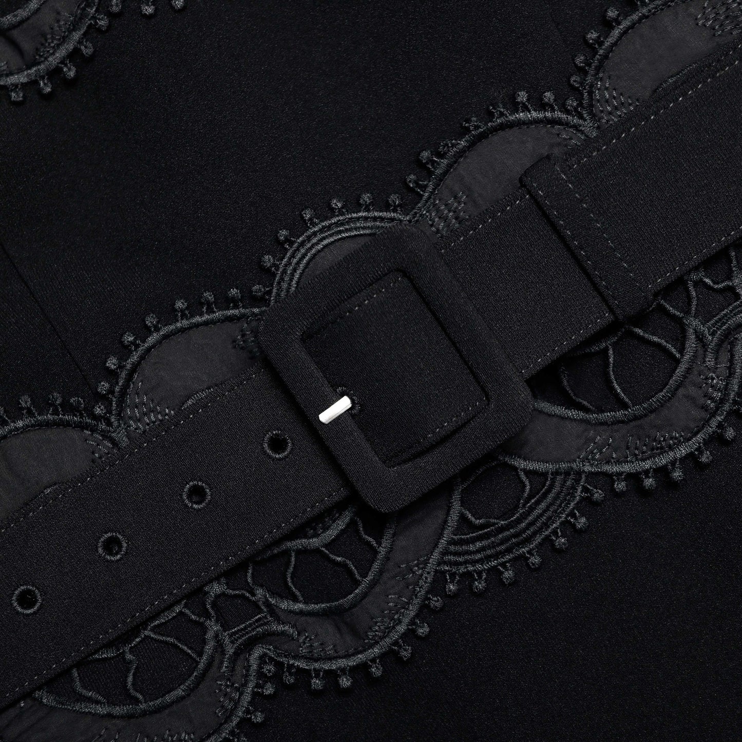 Siyah Krep Midi Elbise