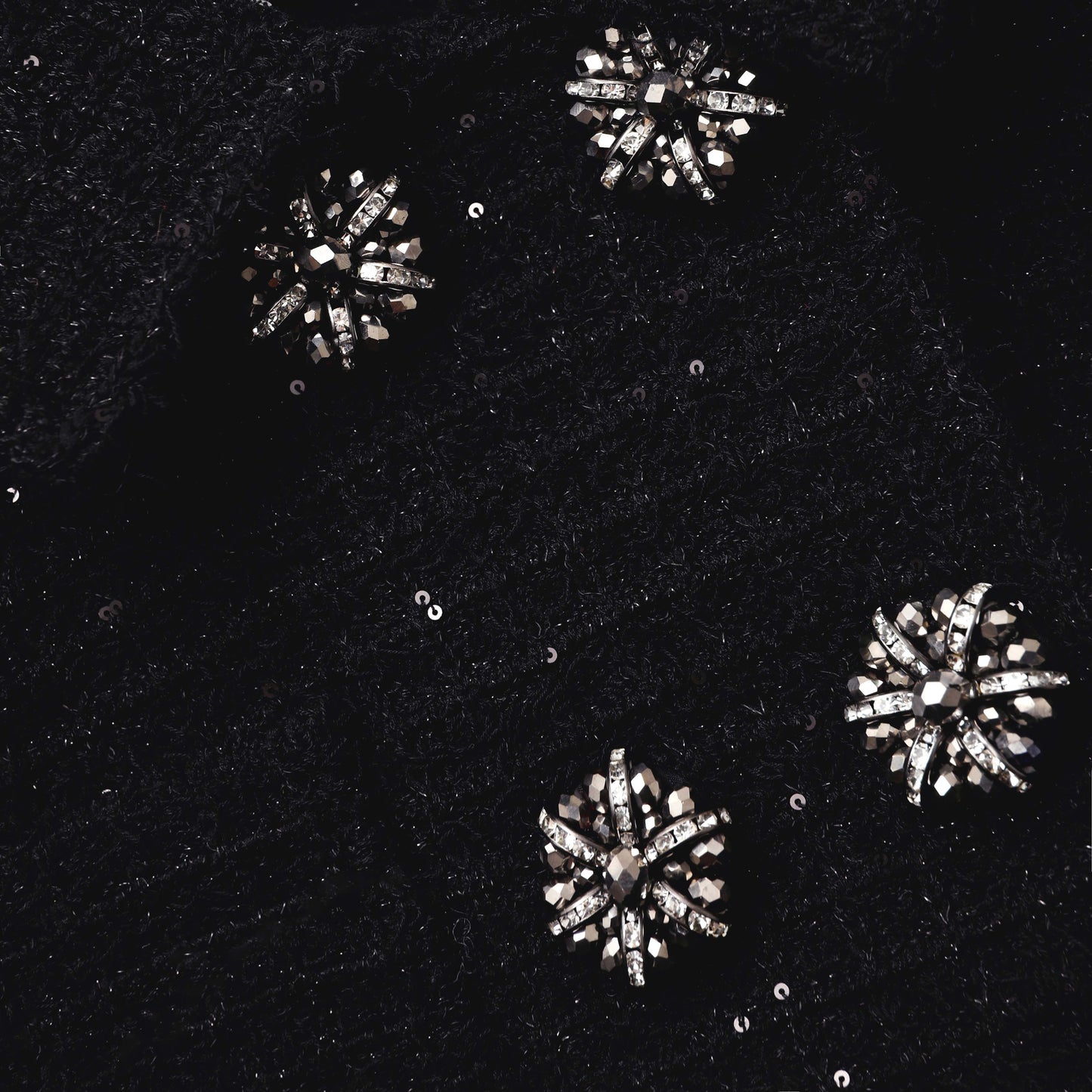 Siyah Dokulu Örme Peplum Midi Elbise