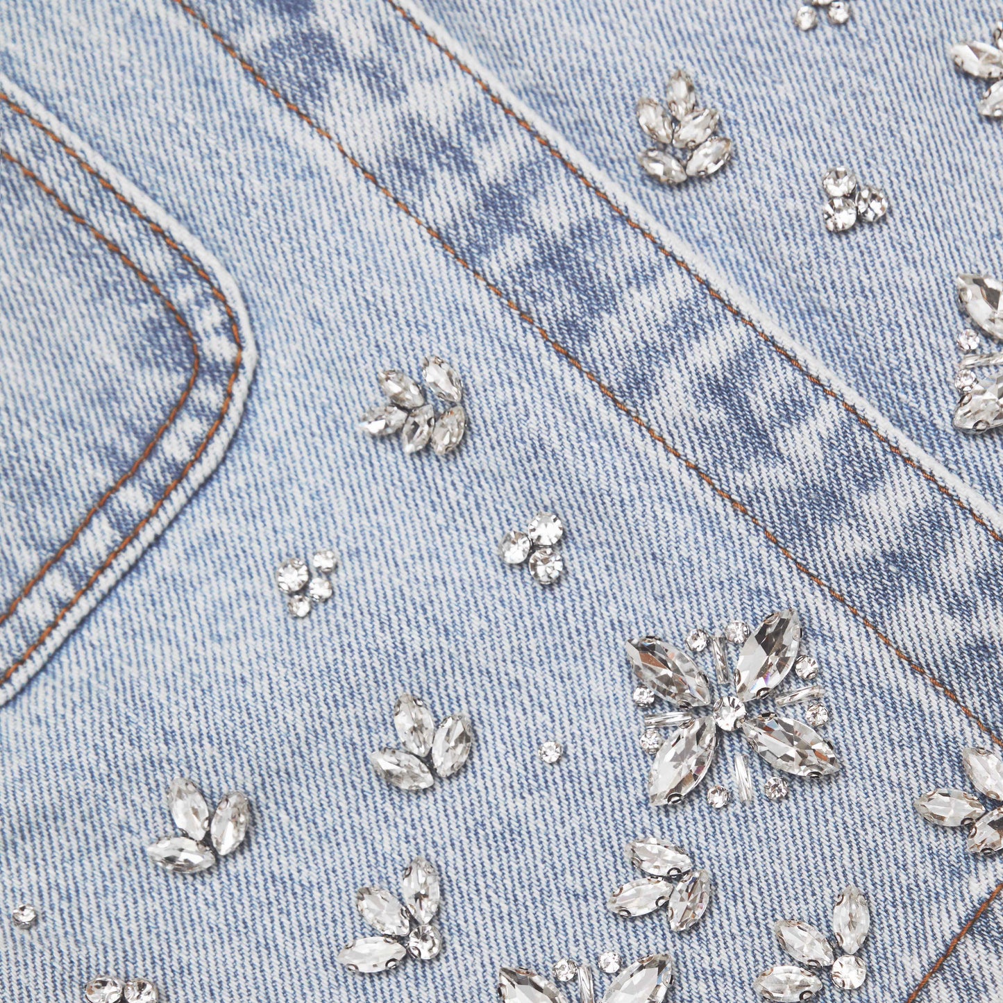 Mavi Süslemeli Kot Üst