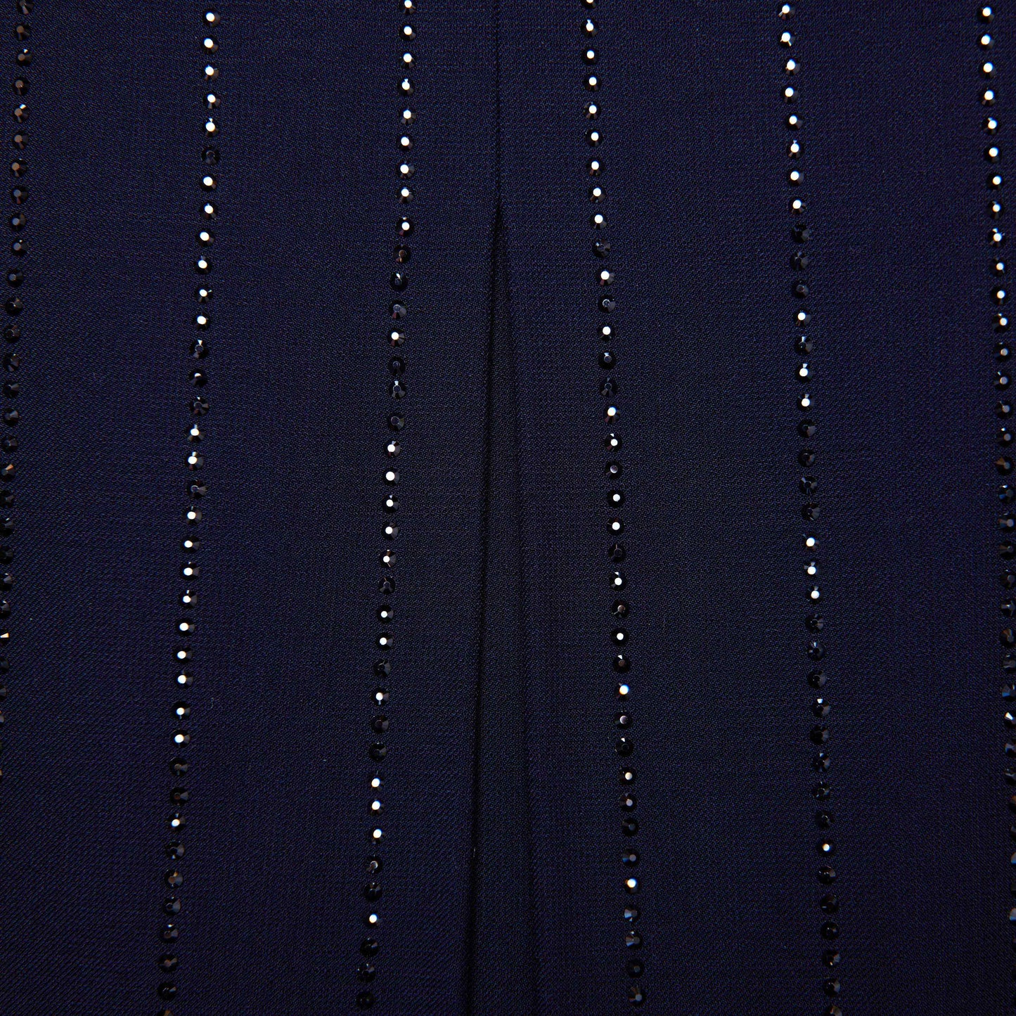 Lacivert Taşlı İnce Çizgili Mini Etek