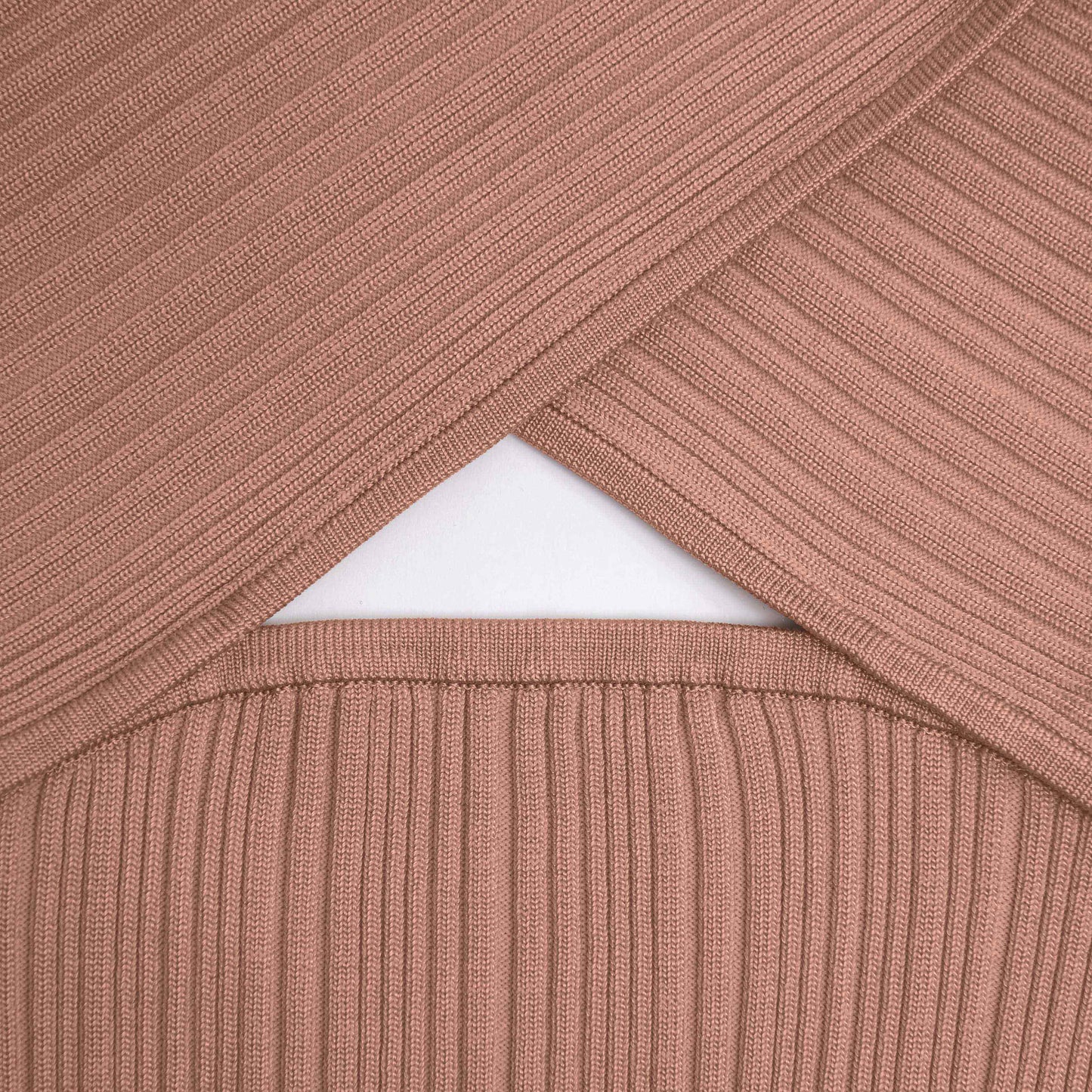 Bej Ribanalı Örgü Üst