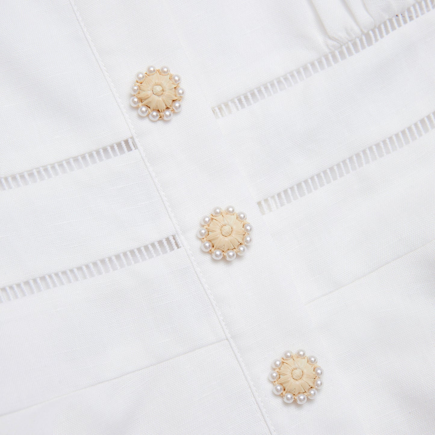 Beyaz Keten Peplum Üst