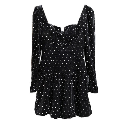 Siyah İpek Kadife Elbise