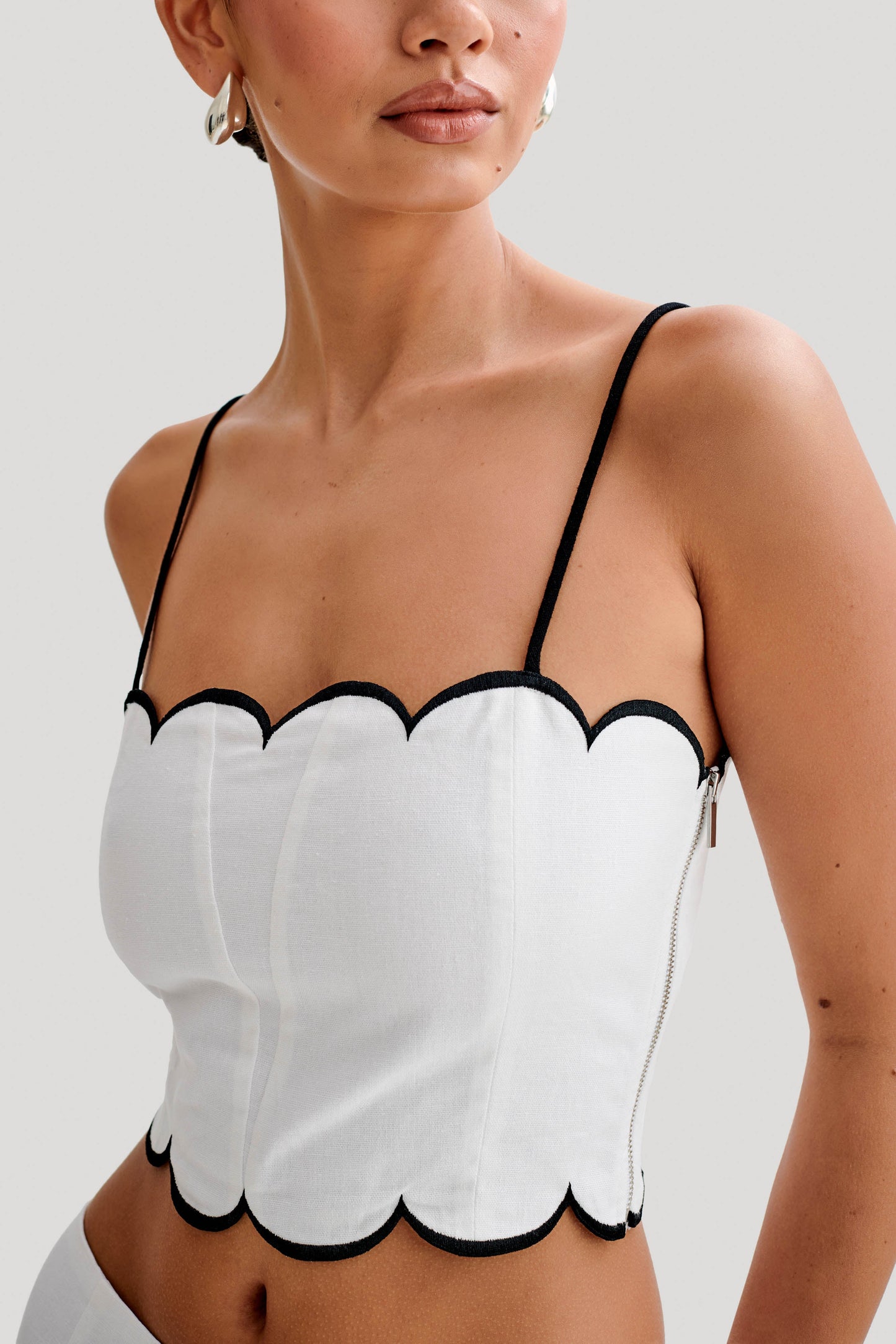 Alessio Taraklı Keten Üst - Fildişi