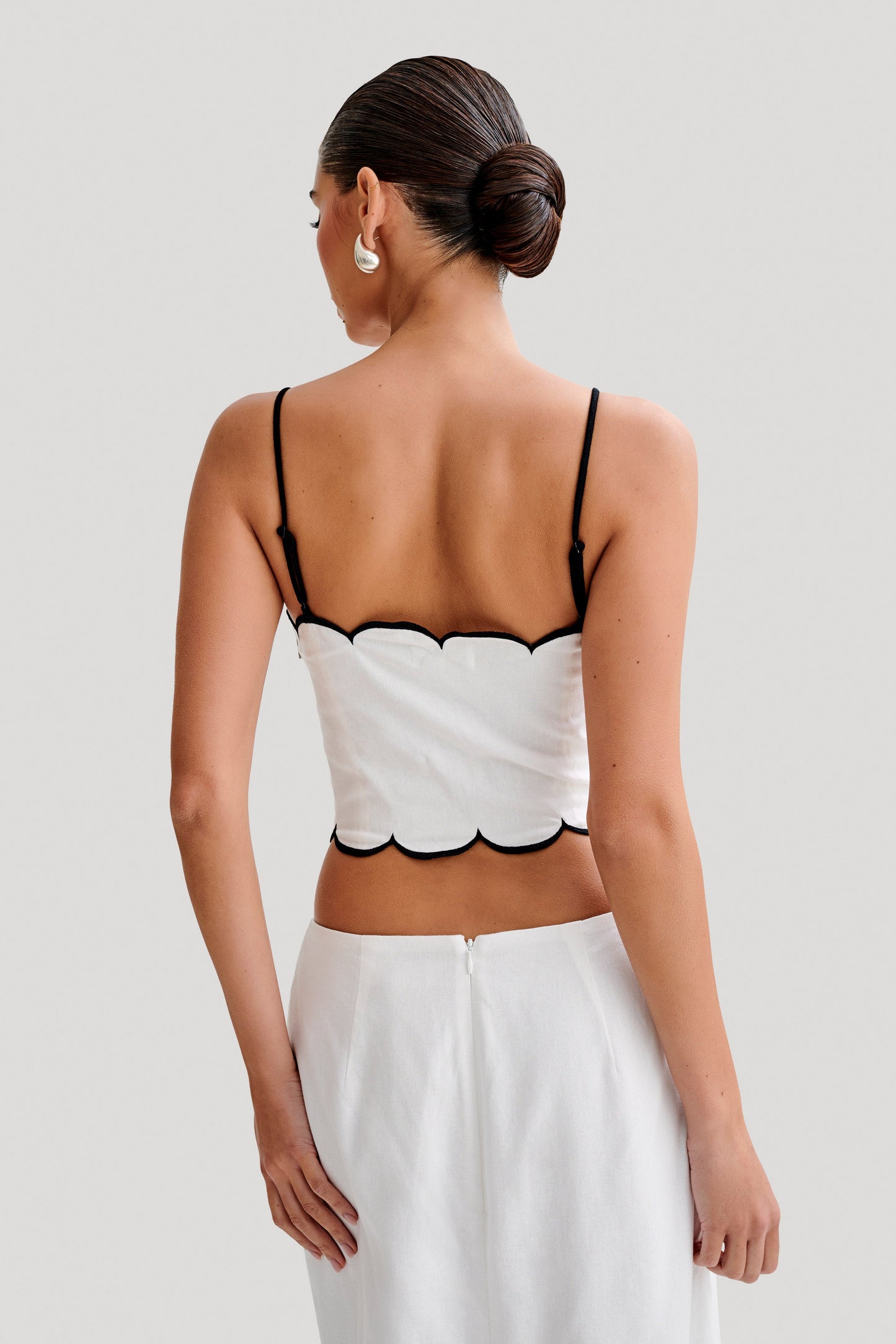 Alessio Taraklı Keten Üst - Fildişi