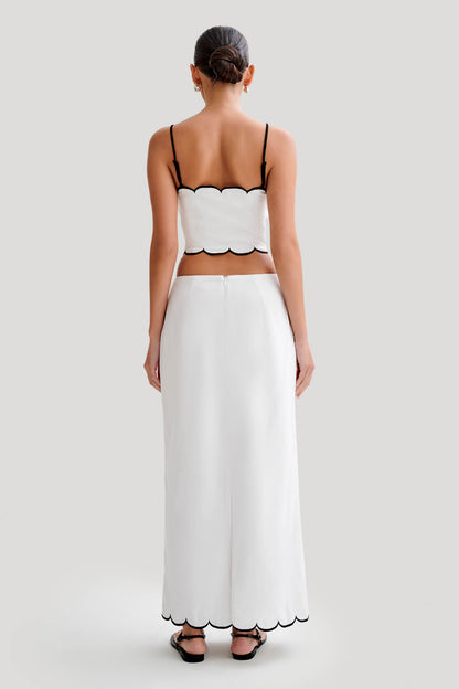 Alessio Taraklı Keten Üst - Fildişi