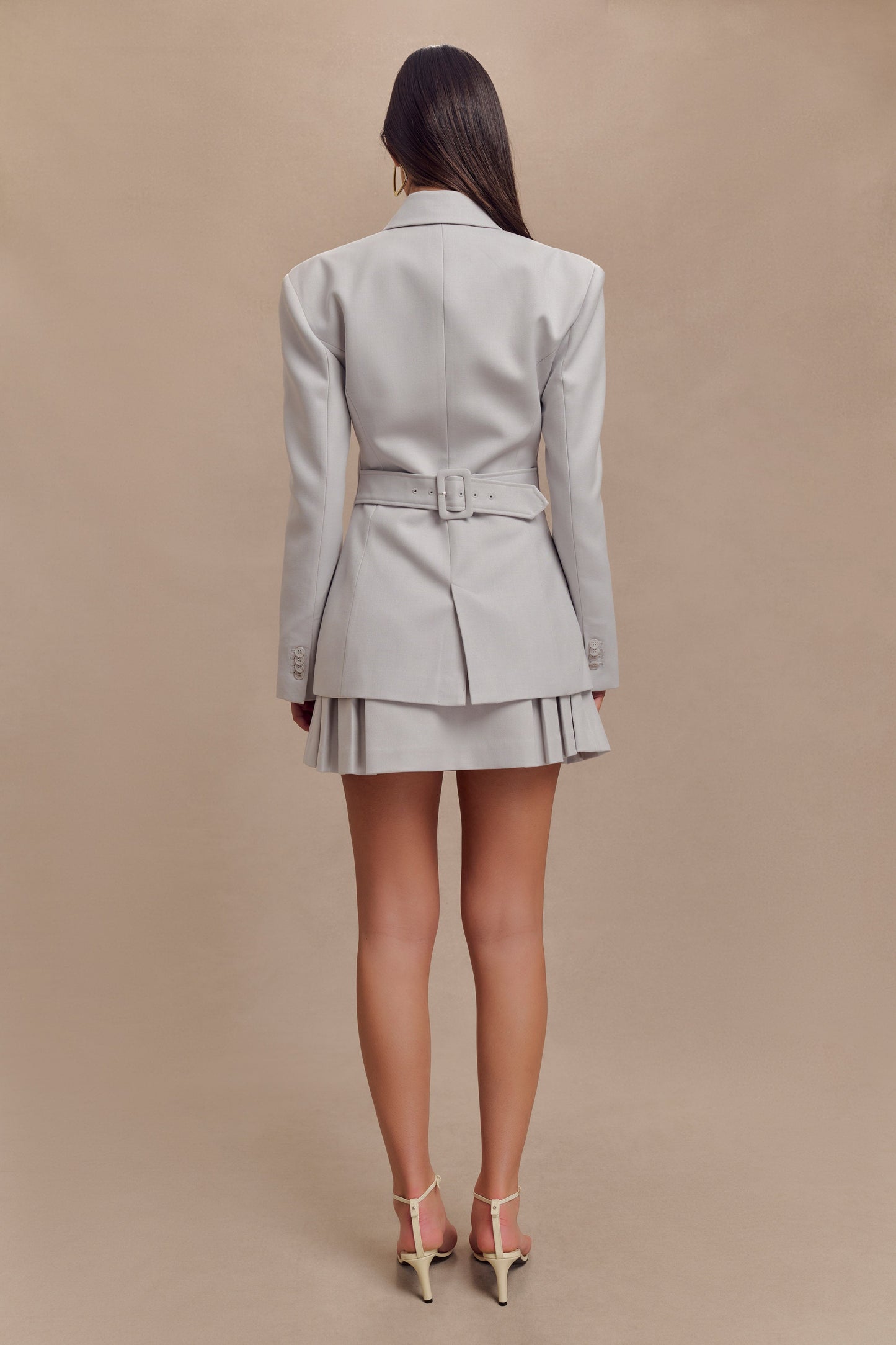 Bellamy Büzgülü Blazer - Gri