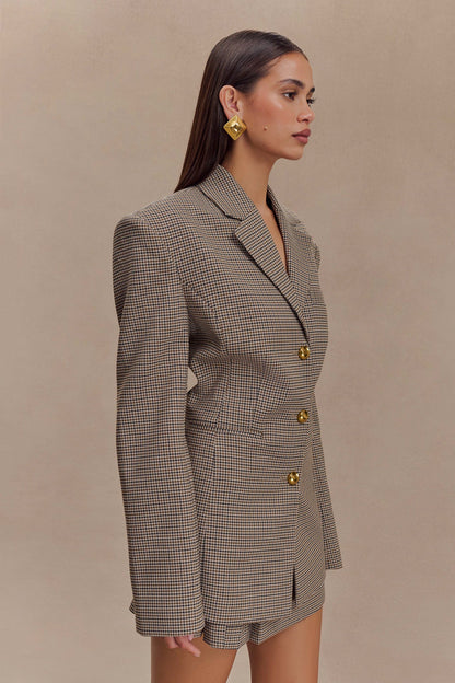 Mila Şeklinde Blazer - Bronz Kareli