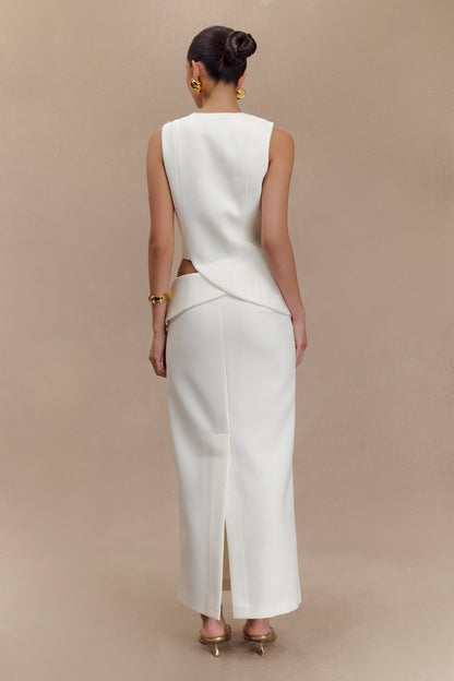 Astrid Takım Elbise Midi Etek - Beyaz