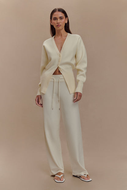 Alexia Düğmeli Büyük Boy Hırka - Fildişi