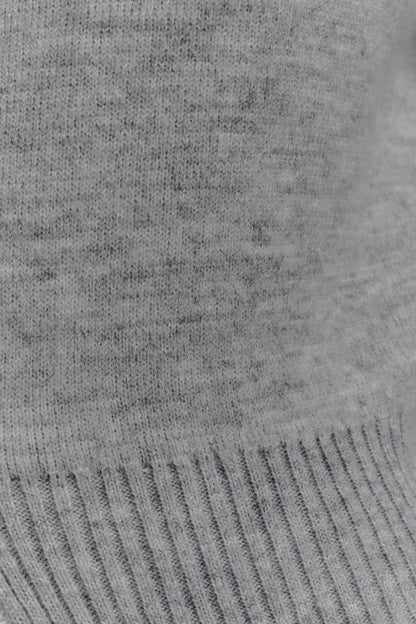 Alexia Düğmeli Büyük Boy Hırka - Gri Melanj