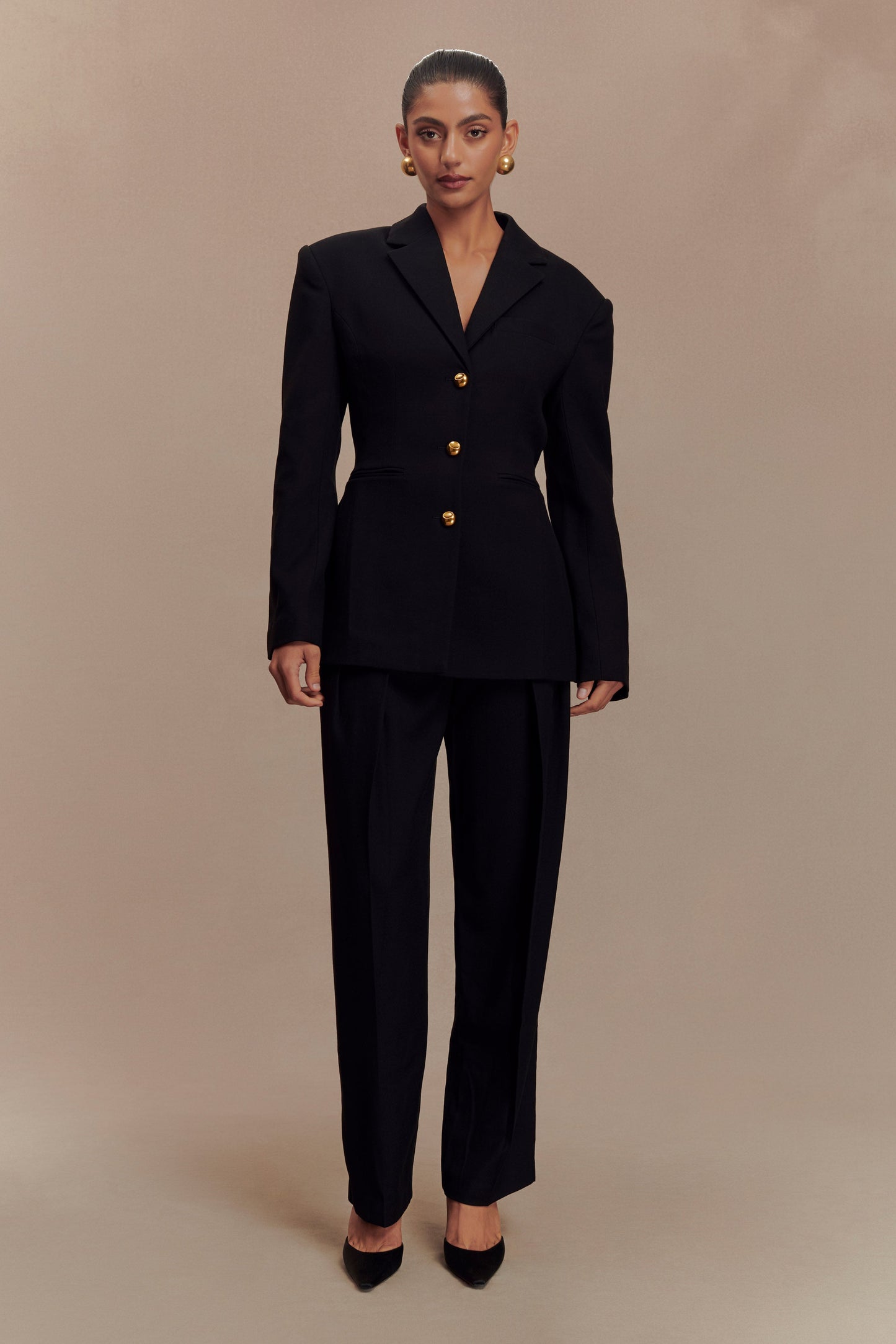 Bellamy Büzgülü Blazer - Siyah