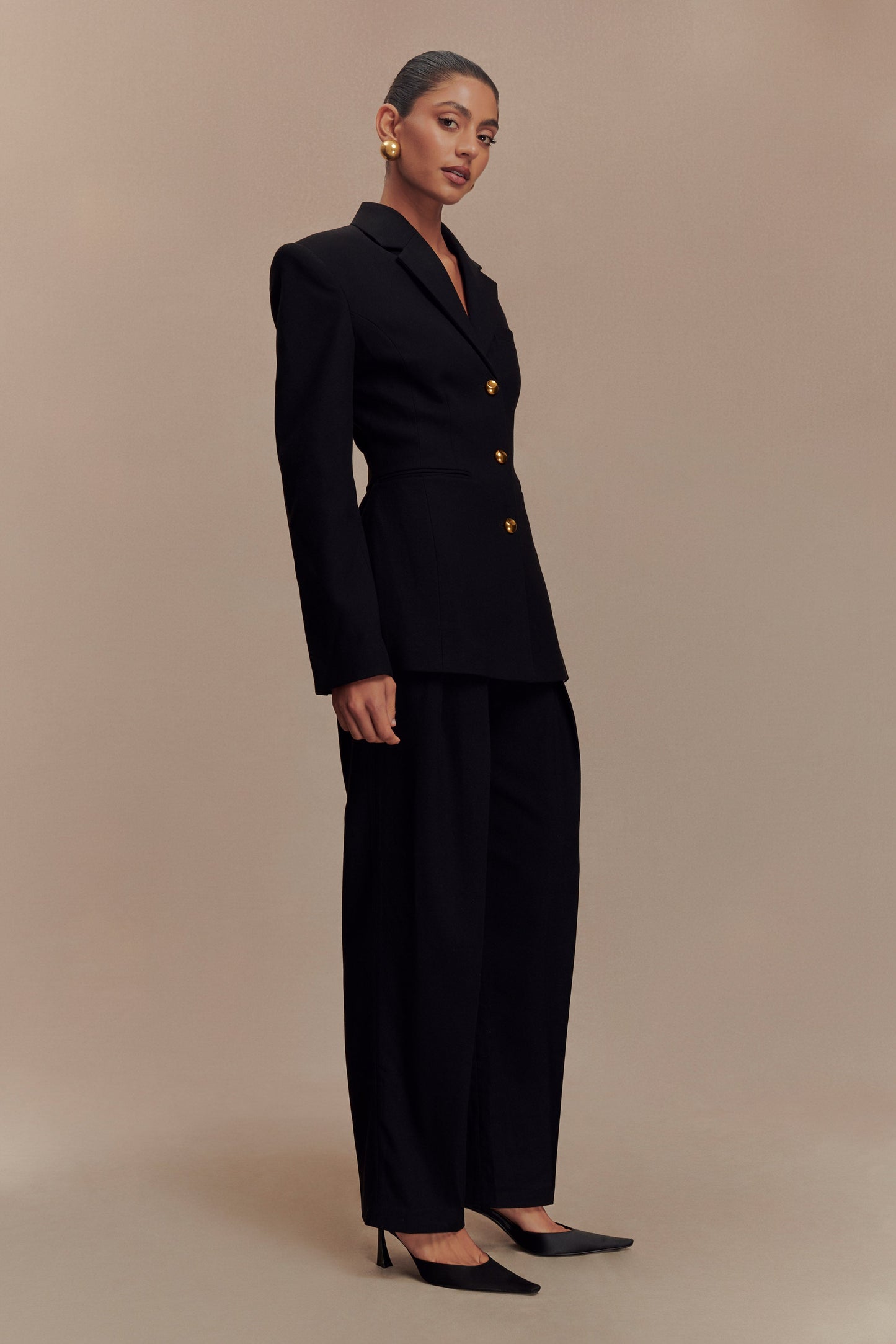 Bellamy Büzgülü Blazer - Siyah