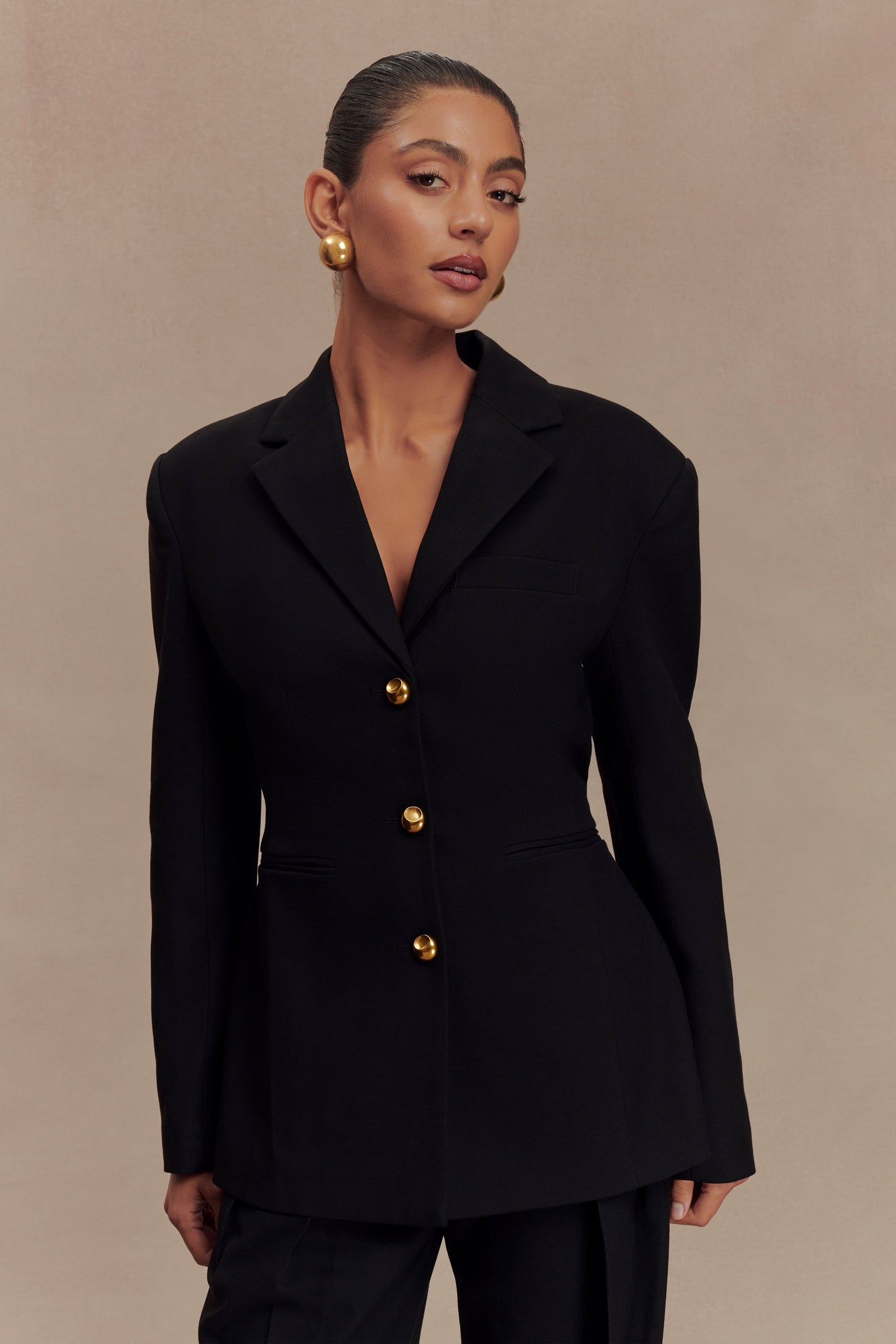 Bellamy Büzgülü Blazer - Siyah