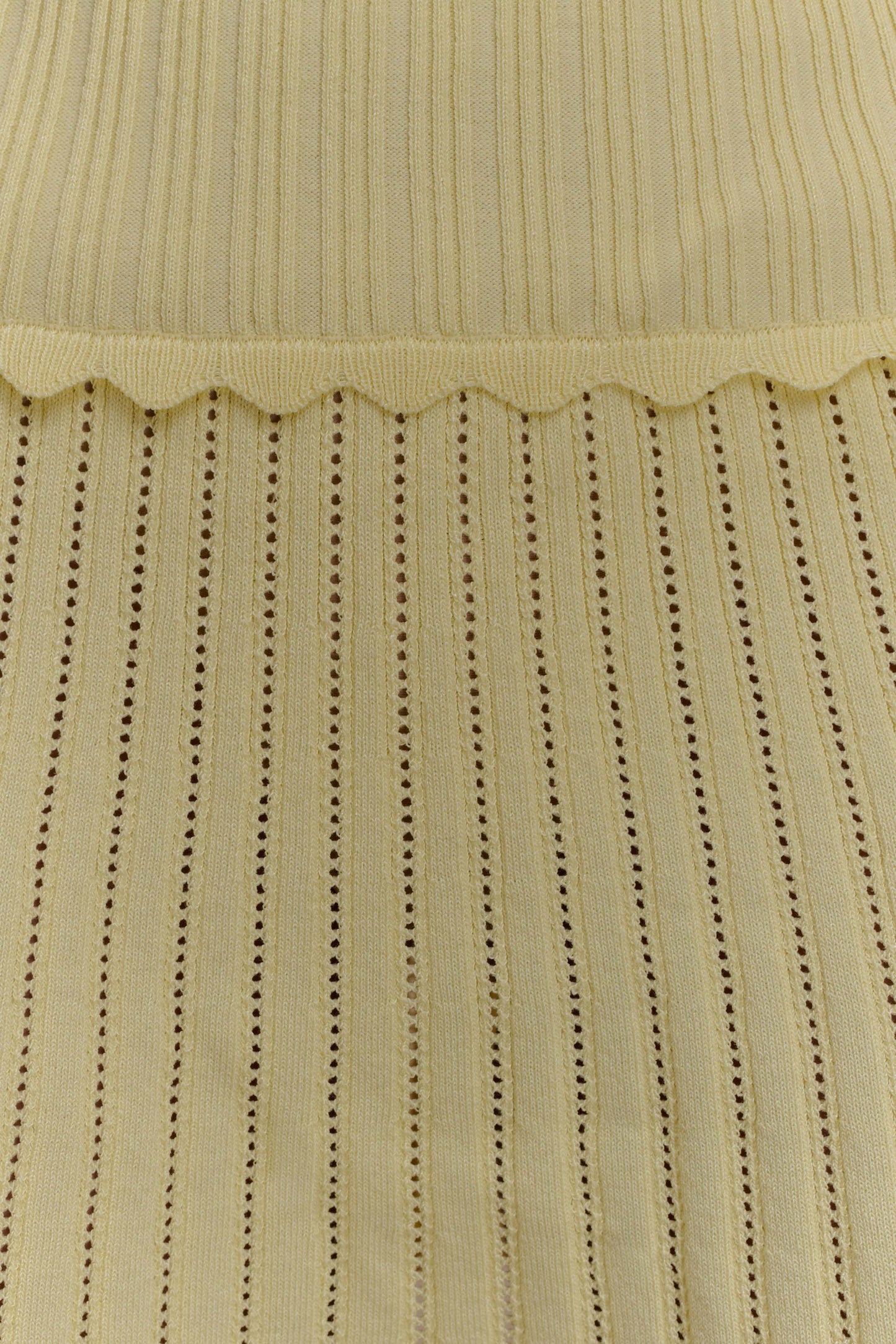 Indy Pointelle Örgü Mini Etek - Limon