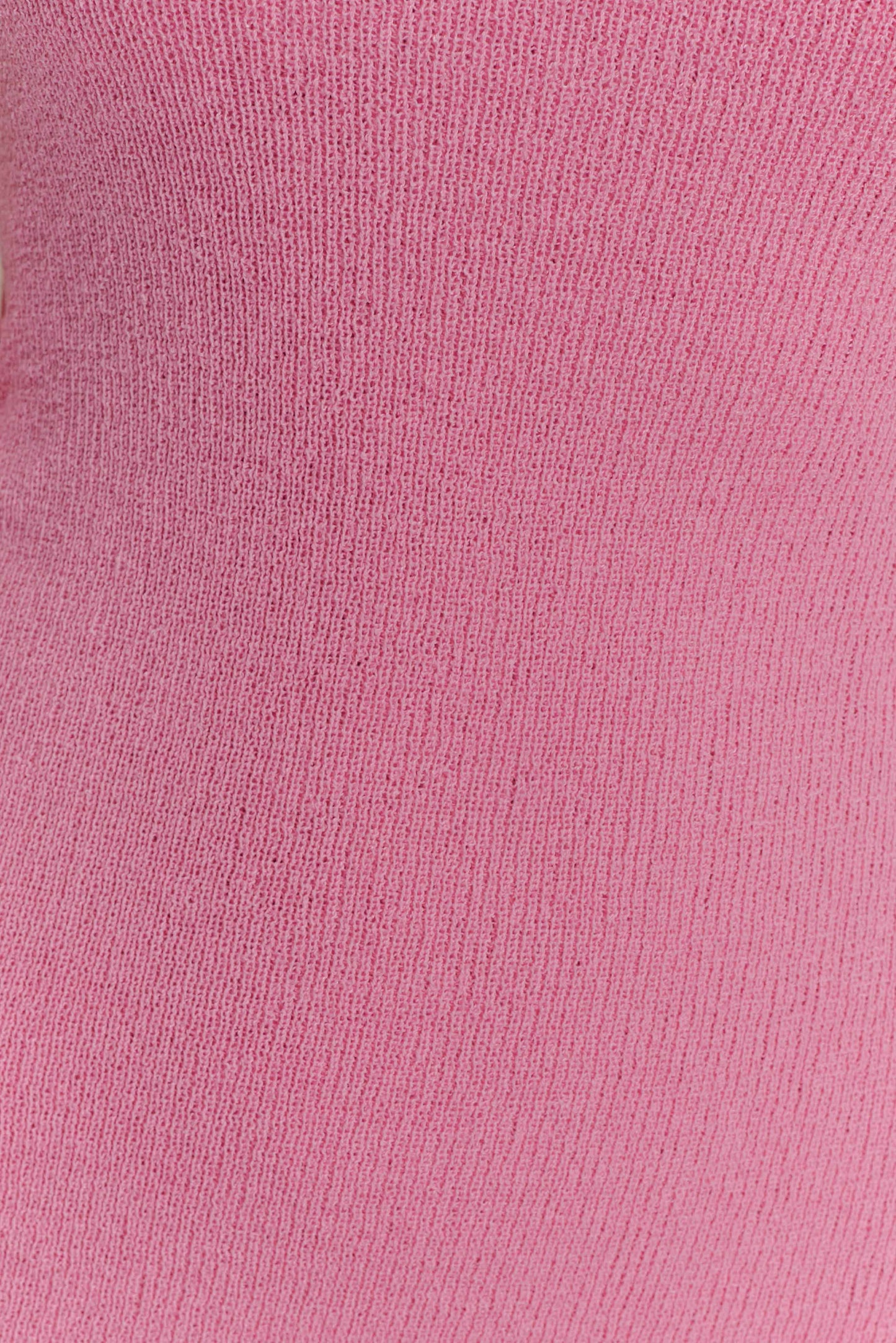 Caprice Halter Örgü Mini Elbise - Sakız Pembesi