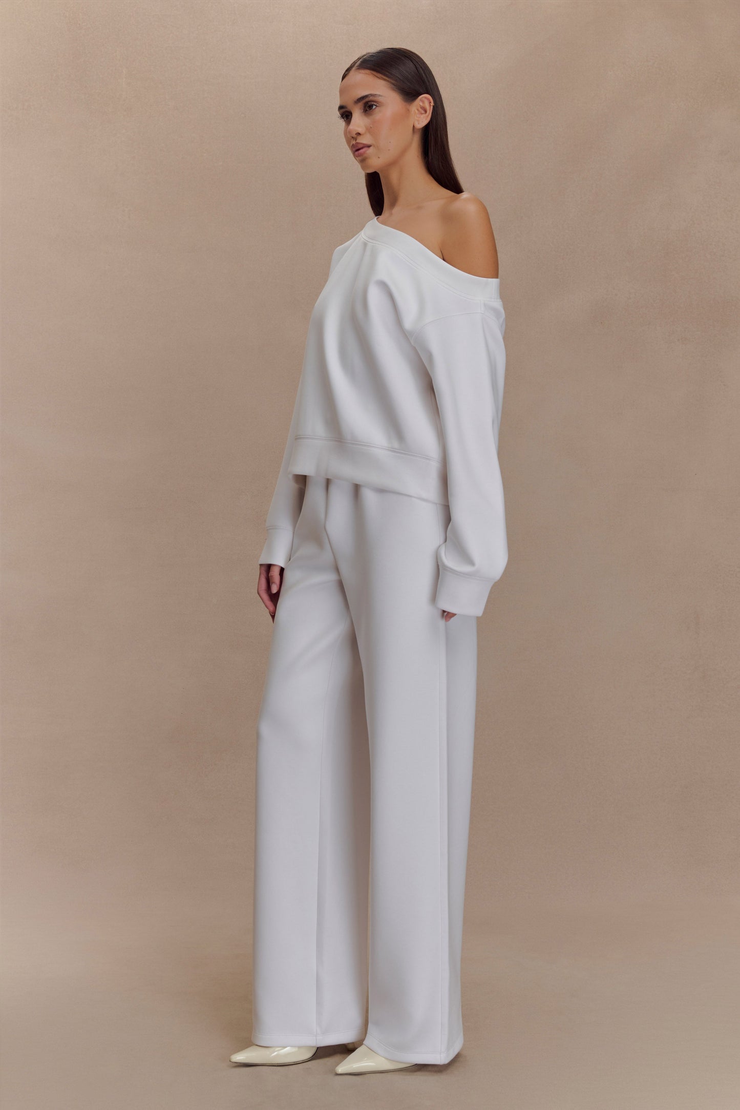 Aiden Slouchy Crew Jumper - Fildişi