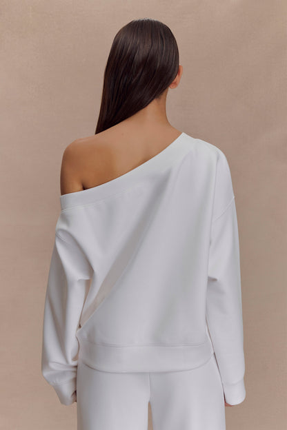 Aiden Slouchy Crew Jumper - Fildişi