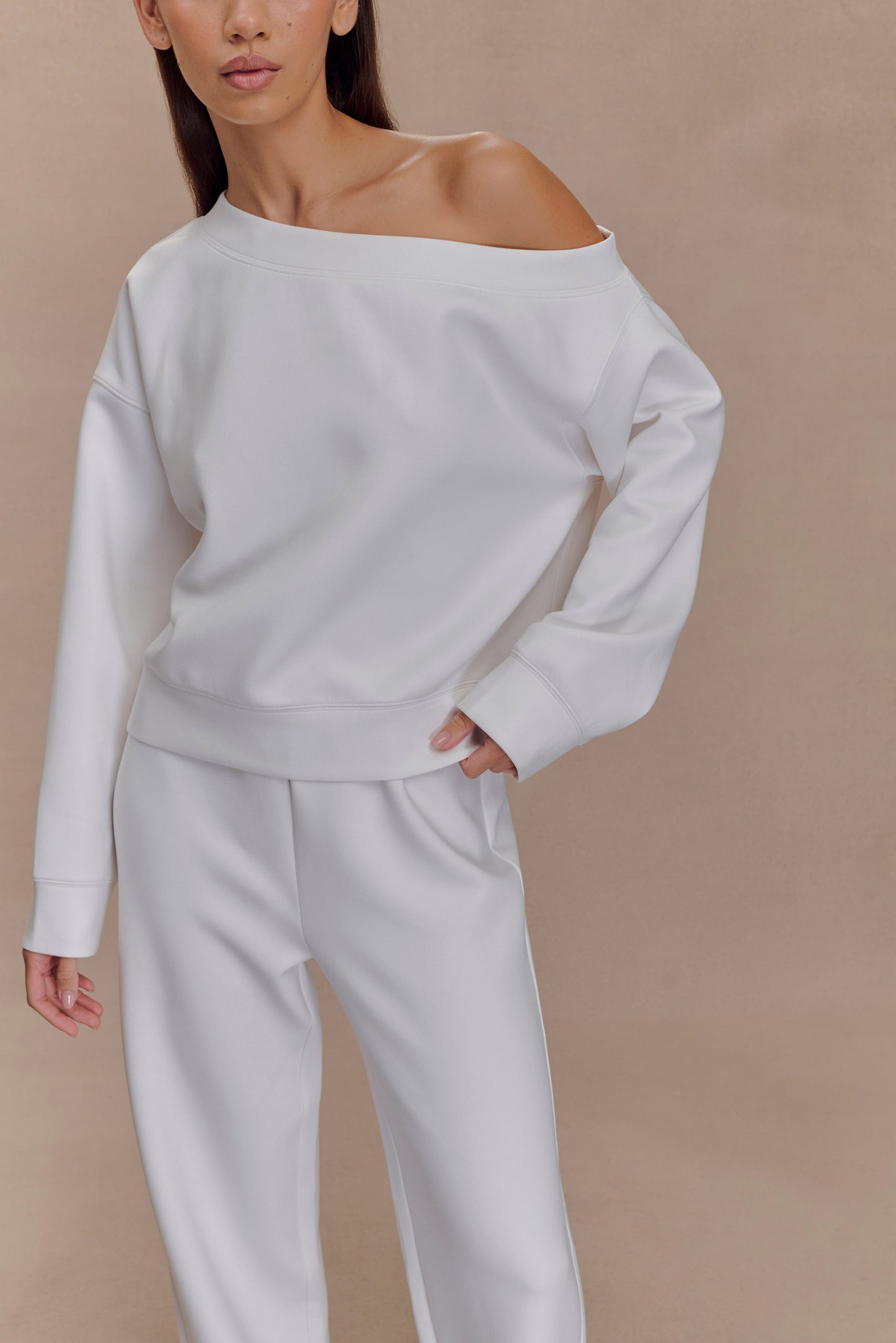 Aiden Slouchy Crew Jumper - Fildişi