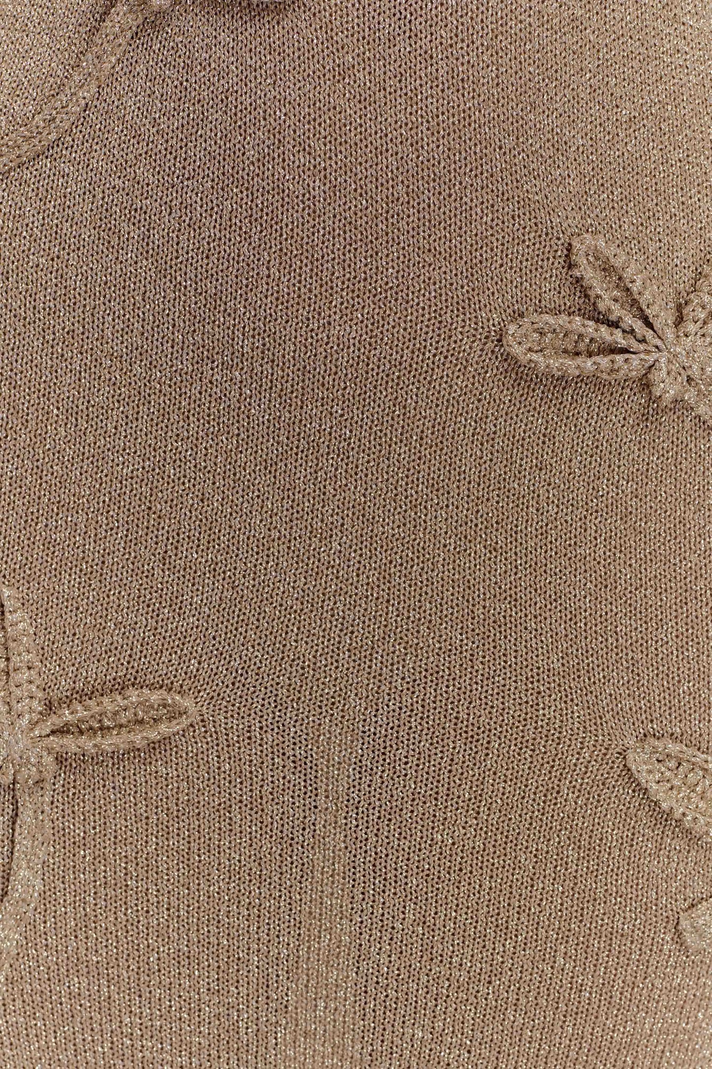 Celestino Çiçekli Metalik Örgü Uzun Elbise - Altın