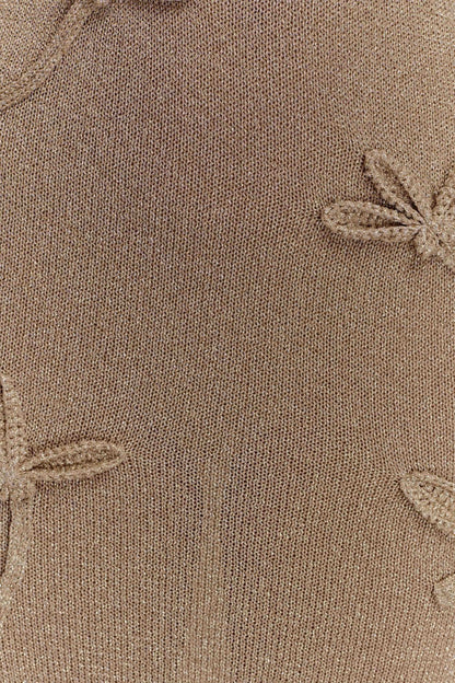 Celestino Çiçekli Metalik Örgü Uzun Elbise - Altın